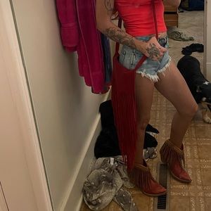 Vintage crossbody  fringe purse